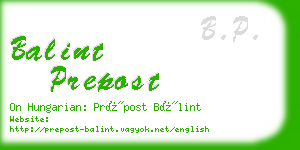 balint prepost business card